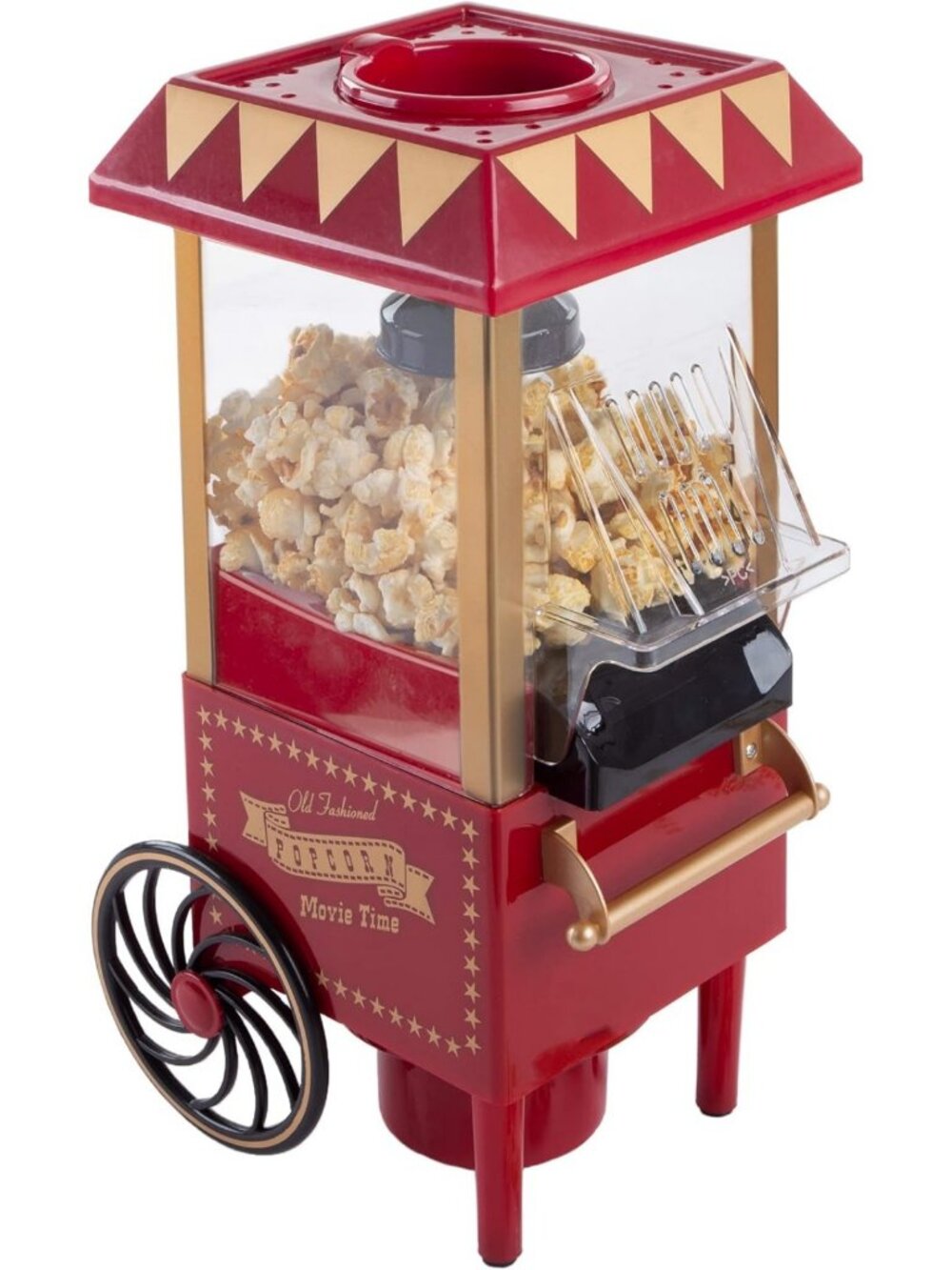 Red Air Popcorn Maker - 6 Cup Capacity, Healthy Snack Machine for Home Theater